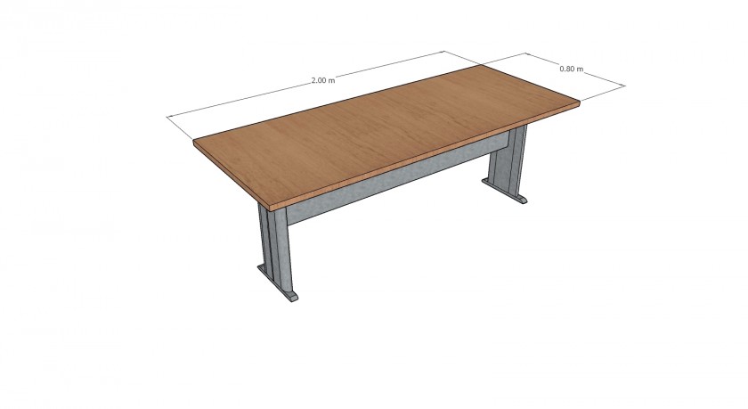 שולחן ישיבות T עם רגל עץ או מתכת