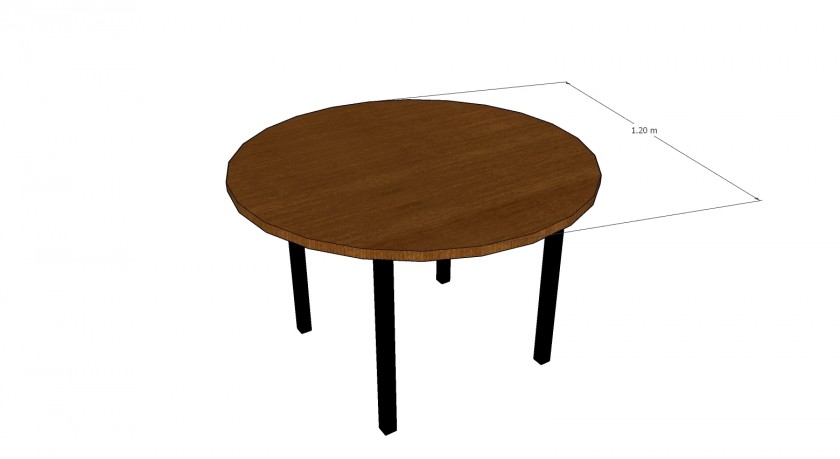 שולחן אירוח עגול עם רגל חתך מרובע