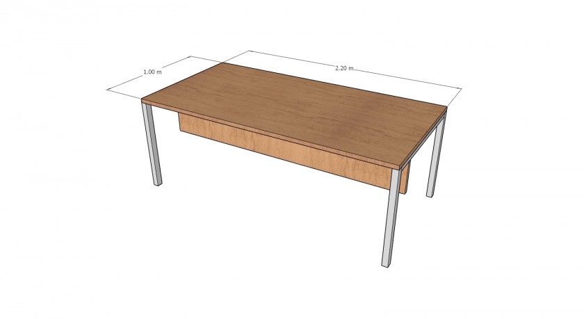 שולחן מלבני רגלי צינור מלבני