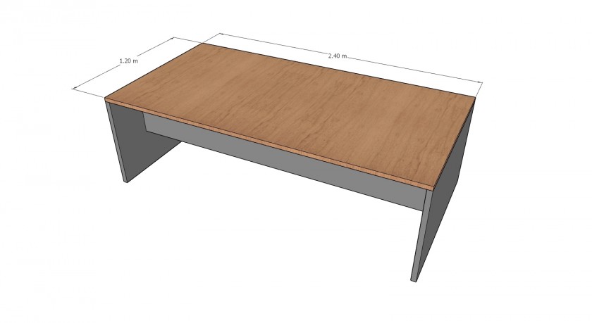 שולחן מנהל מלבני עם חזית ישרה